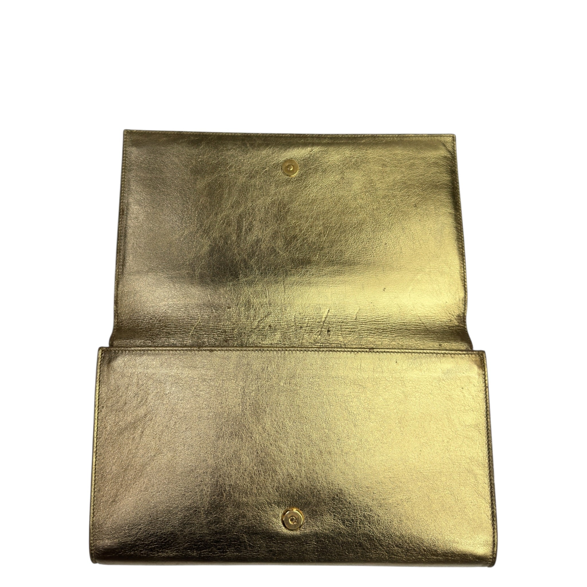 Saint Laurent Belle De Jour Gold Clutch