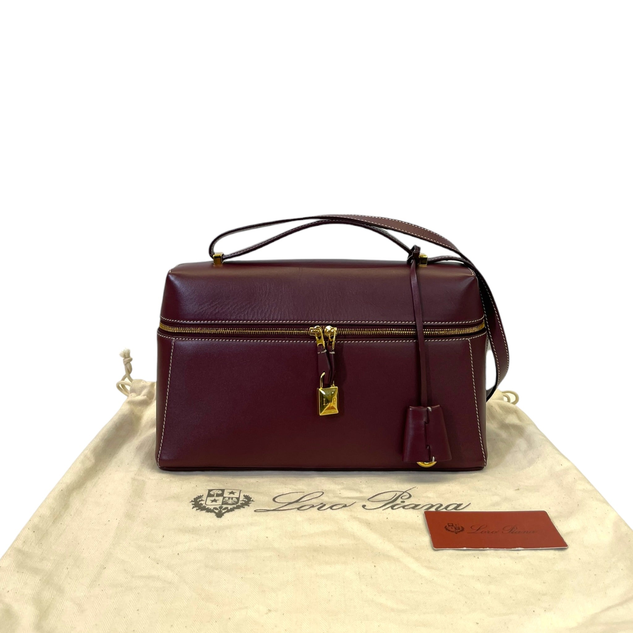 Loro Piana Extra Bag L27 Smoked Caramel Calf Skin