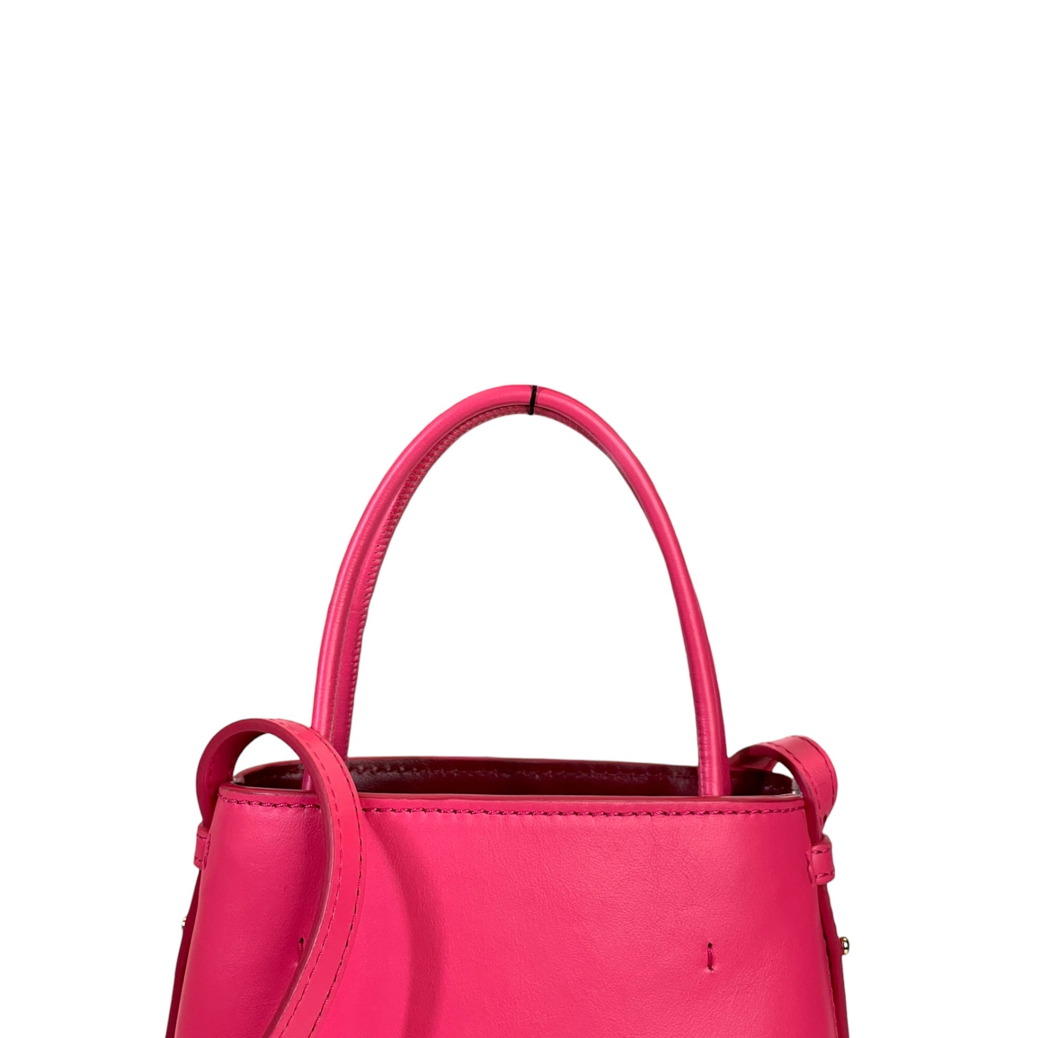 Chloé's Sense Micro Tote Bag Pink Shiny Calfskin