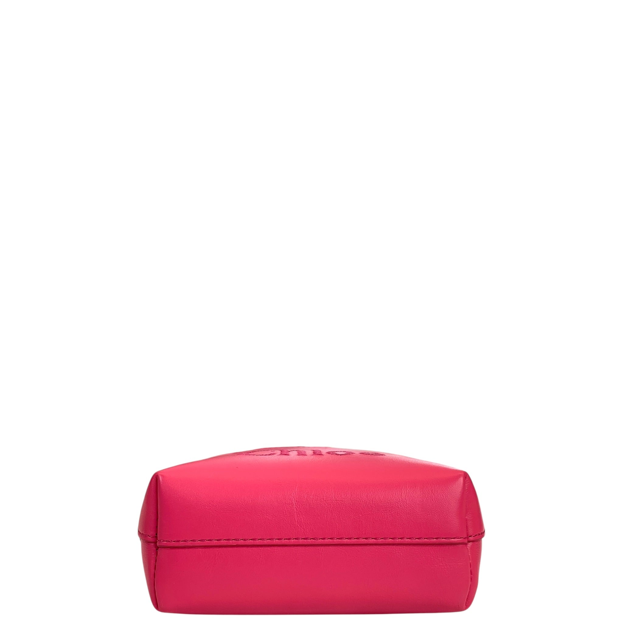 Chloé's Sense Micro Tote Bag Pink Shiny Calfskin