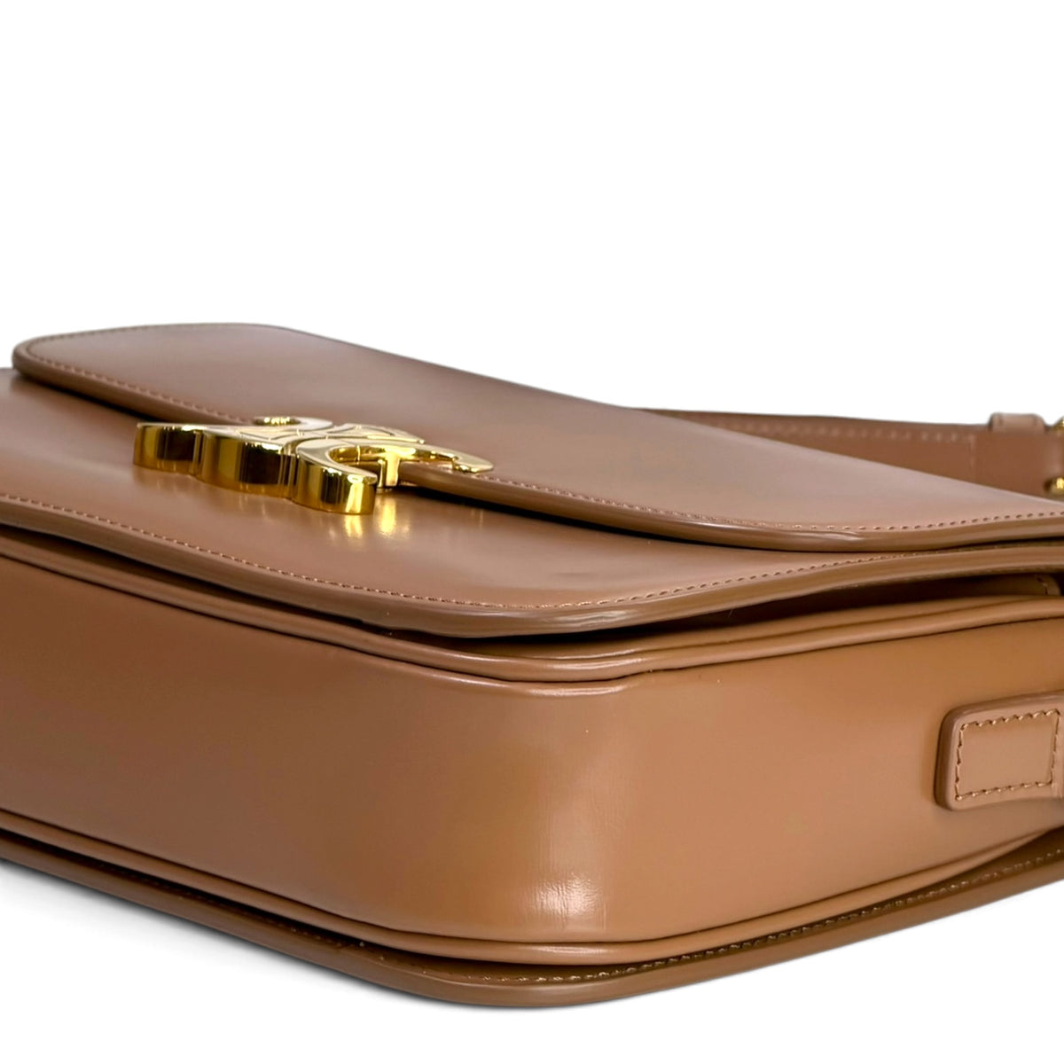 Celine Classique medium  Tan  calf skin leather Triomphe crossbody  Bag