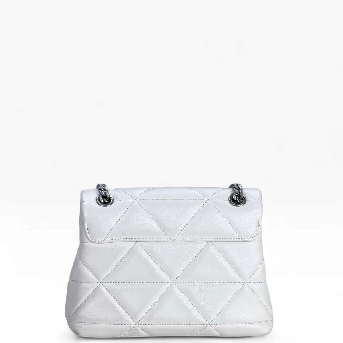 Prada spectrum small white leather shoulder / crossbody bag