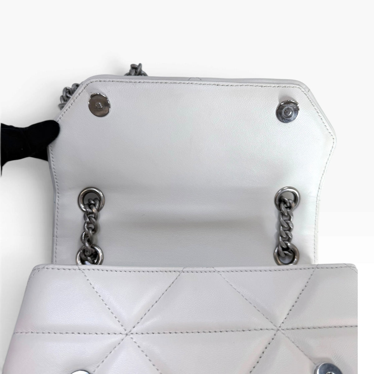 Prada spectrum small white leather shoulder / crossbody bag