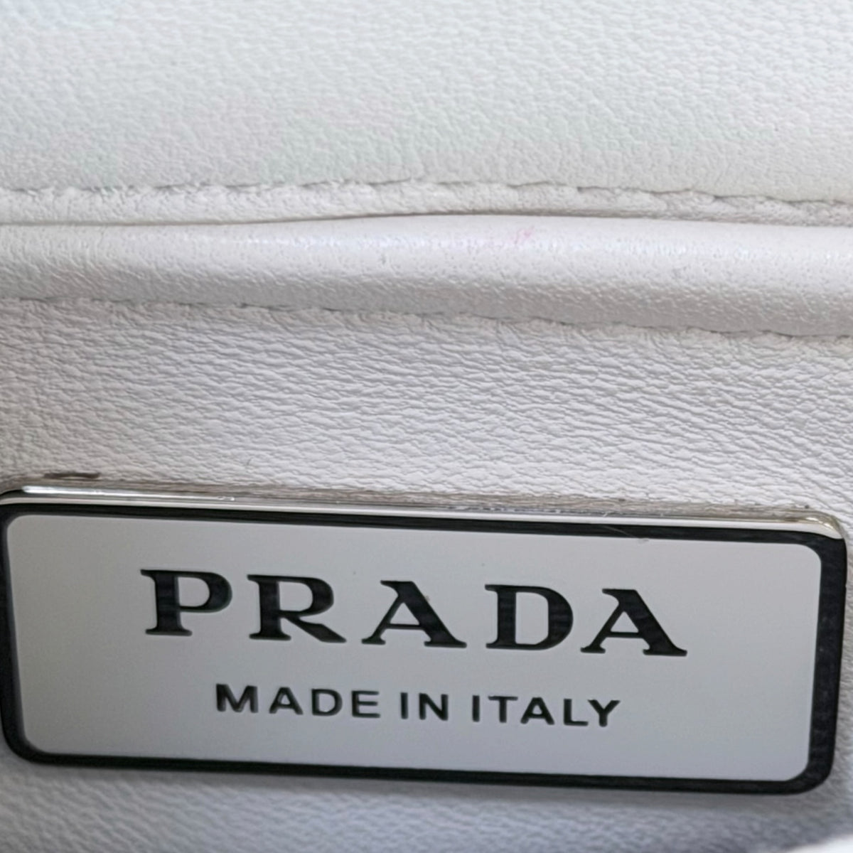 Prada spectrum small white leather shoulder / crossbody bag