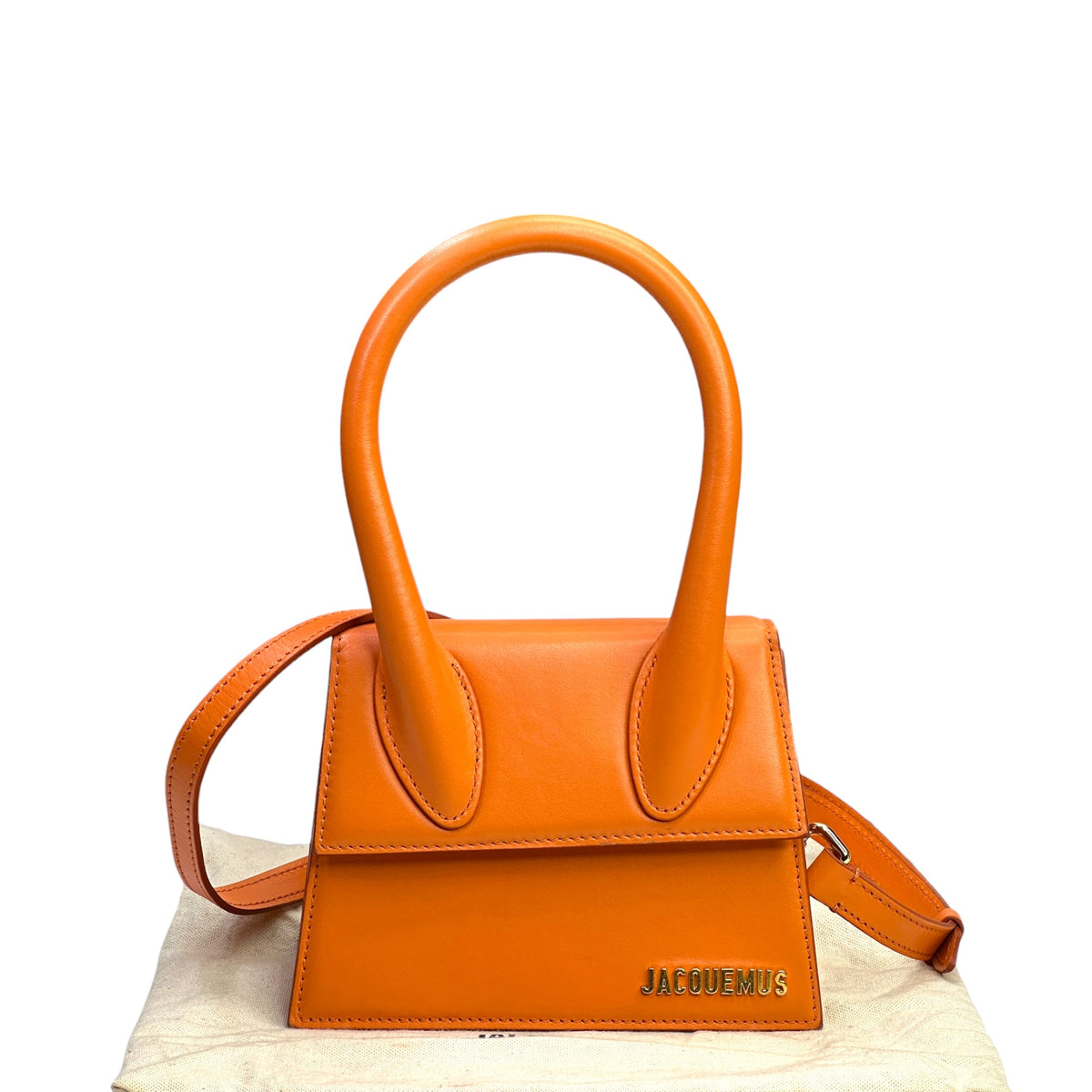 Jacquemus Le Chiquito Orange Leather Top Handle Bag