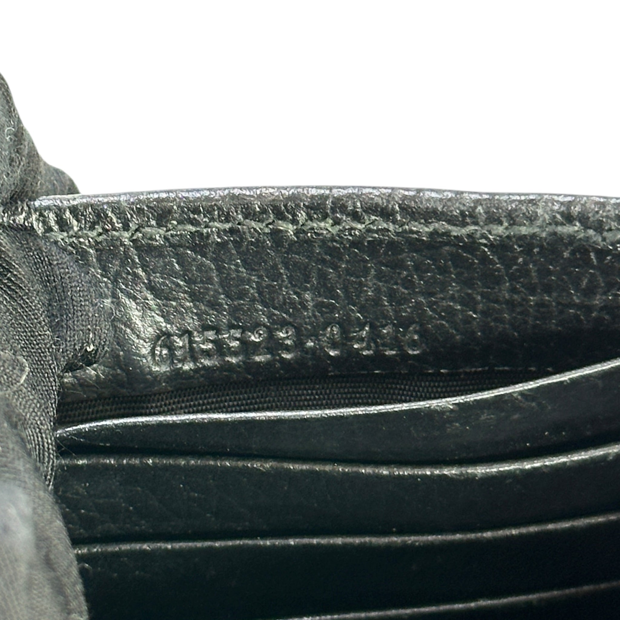 Gucci Interlocking G Wallet On Chain Textured Black Leather