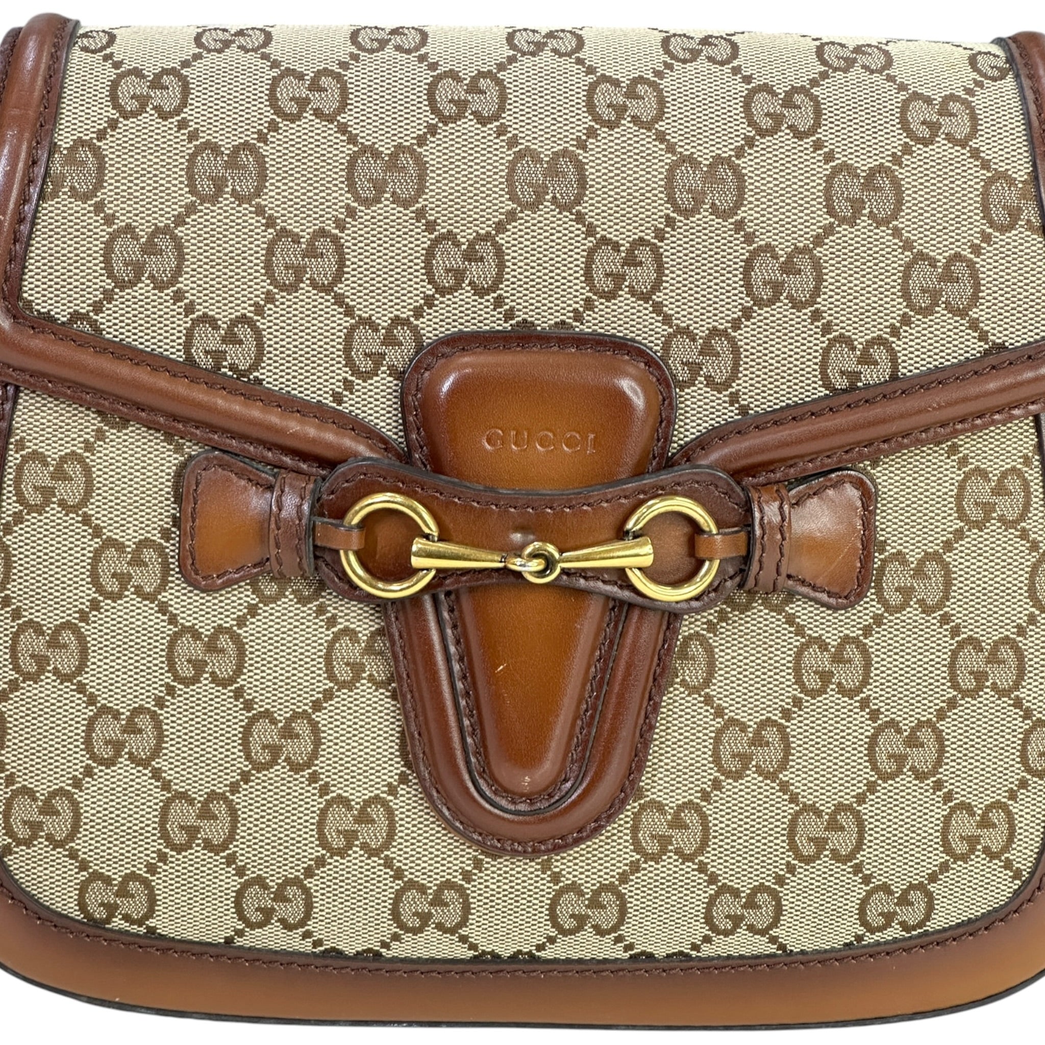 Gucci Lady Web Canvas/Leather Shoulder Bag