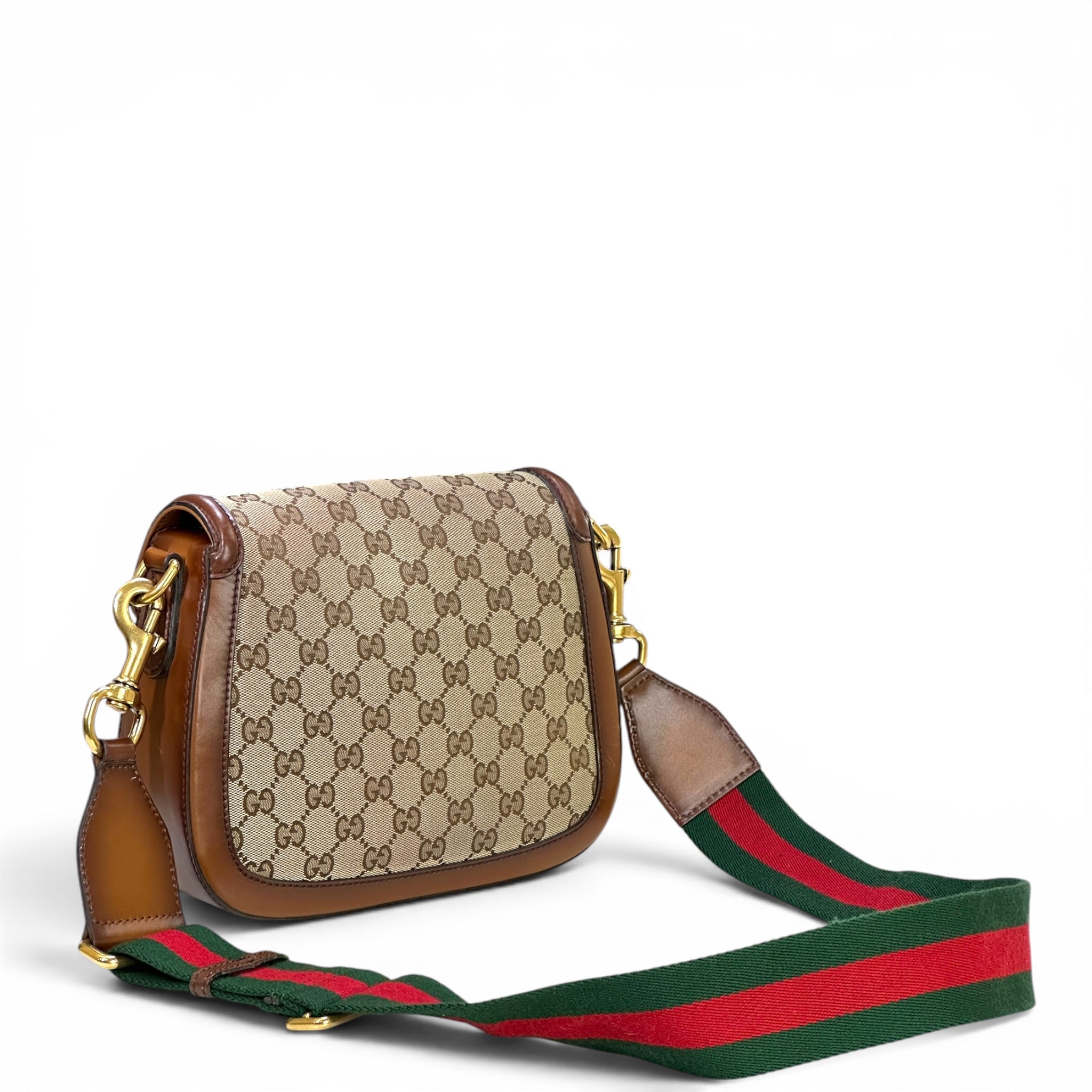 Gucci Lady Web Canvas/Leather Shoulder Bag