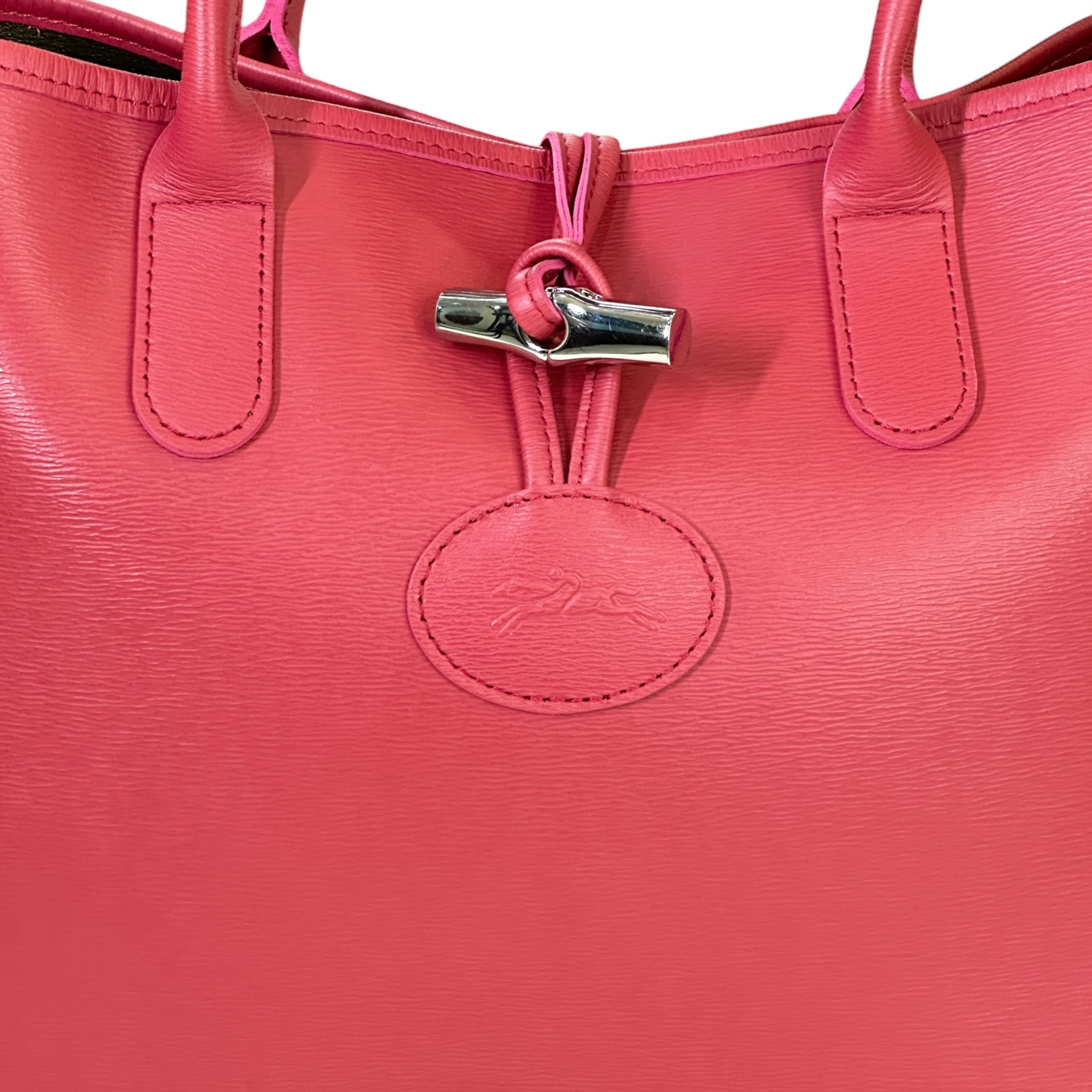 Longchamp Spring Fig Roseau Red Leather Tote