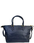 Prada Logo Embossed Satchel Baltico Glace Calf Leather