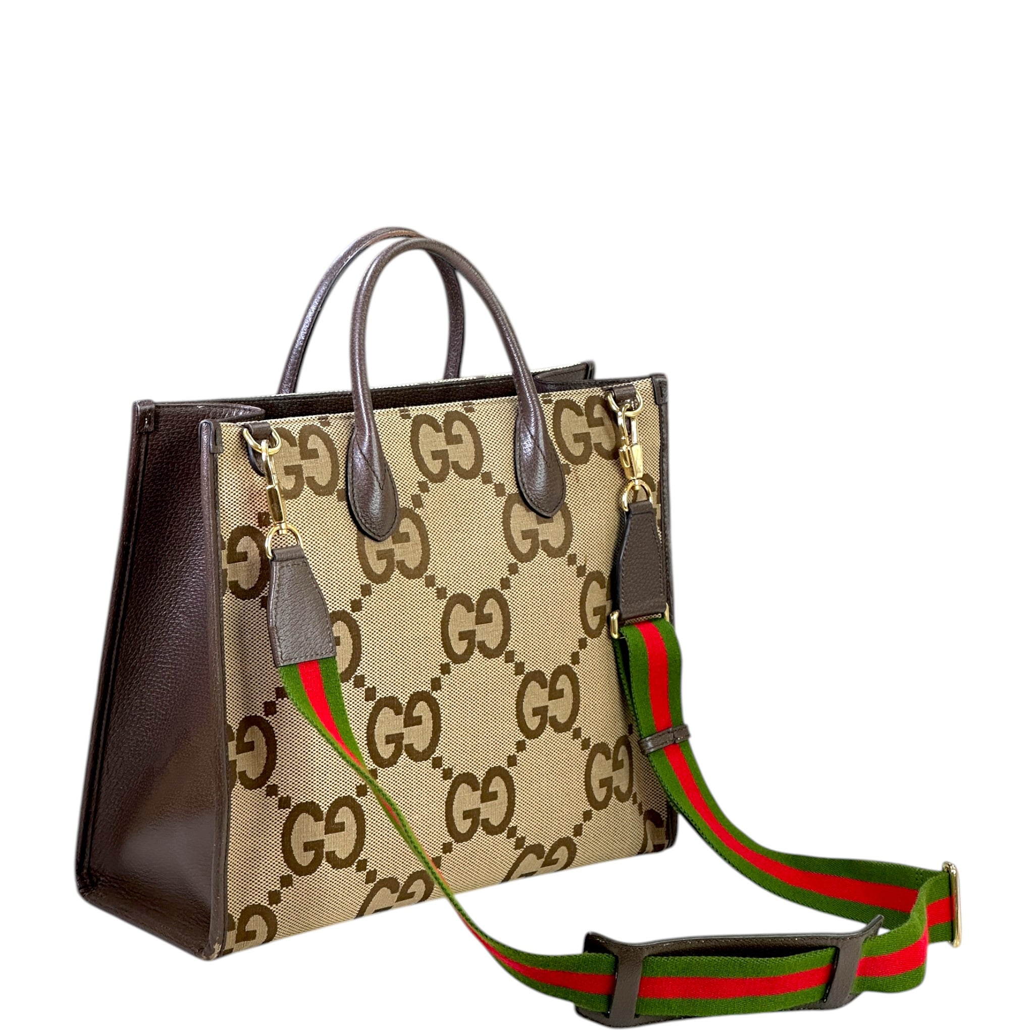 Gucci Jumbo GG tote beige brown monogram canvas