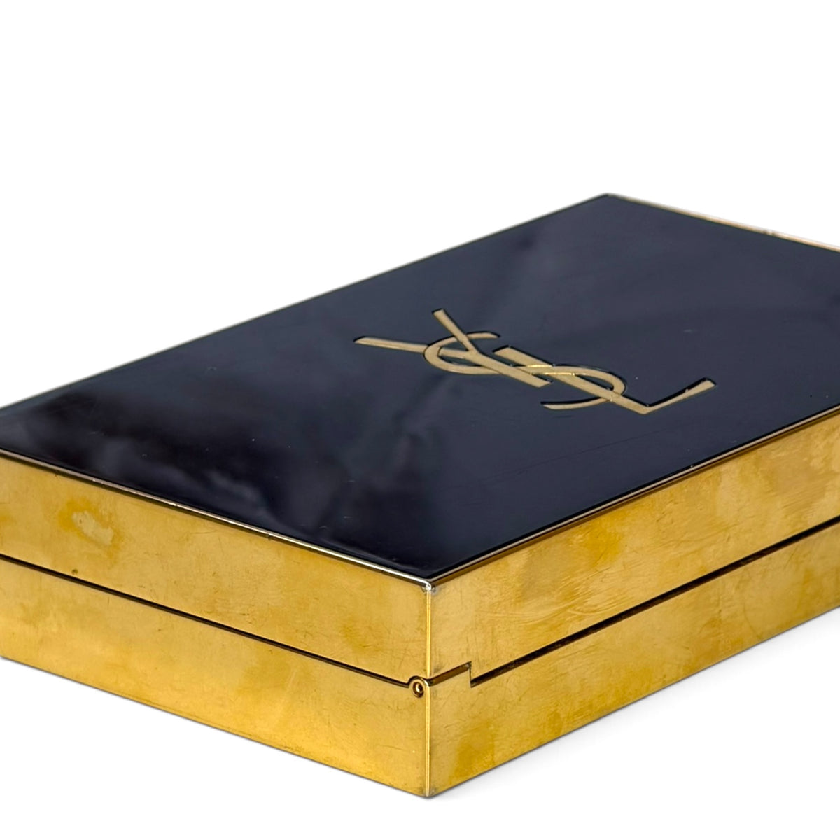 Saint Laurent Plexiglass Monogram Minaudiere Tuxedo Box Clutch with chain