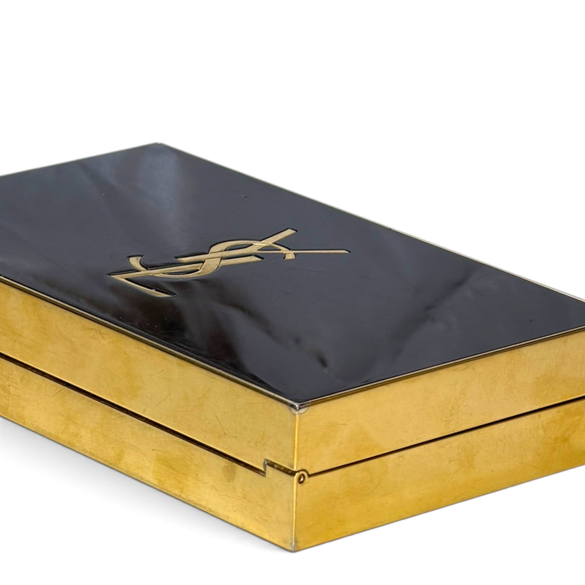 Saint Laurent Plexiglass Monogram Minaudiere Tuxedo Box Clutch with chain