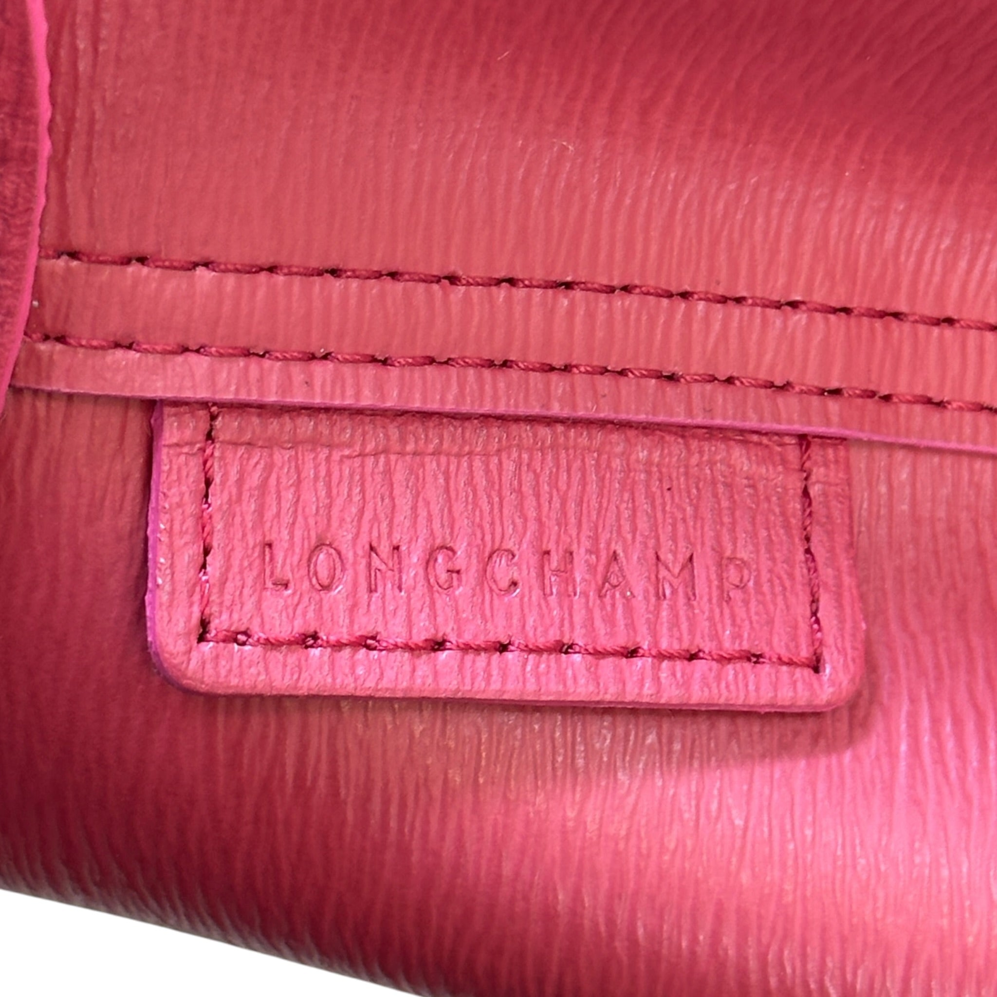 Longchamp Spring Fig Roseau Red Leather Tote