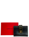 Salvatore Ferragamo Hug Card Holder Black Calf Leather