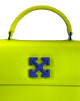 Off-White Jitney Top Handle Bag Neon Green Leather