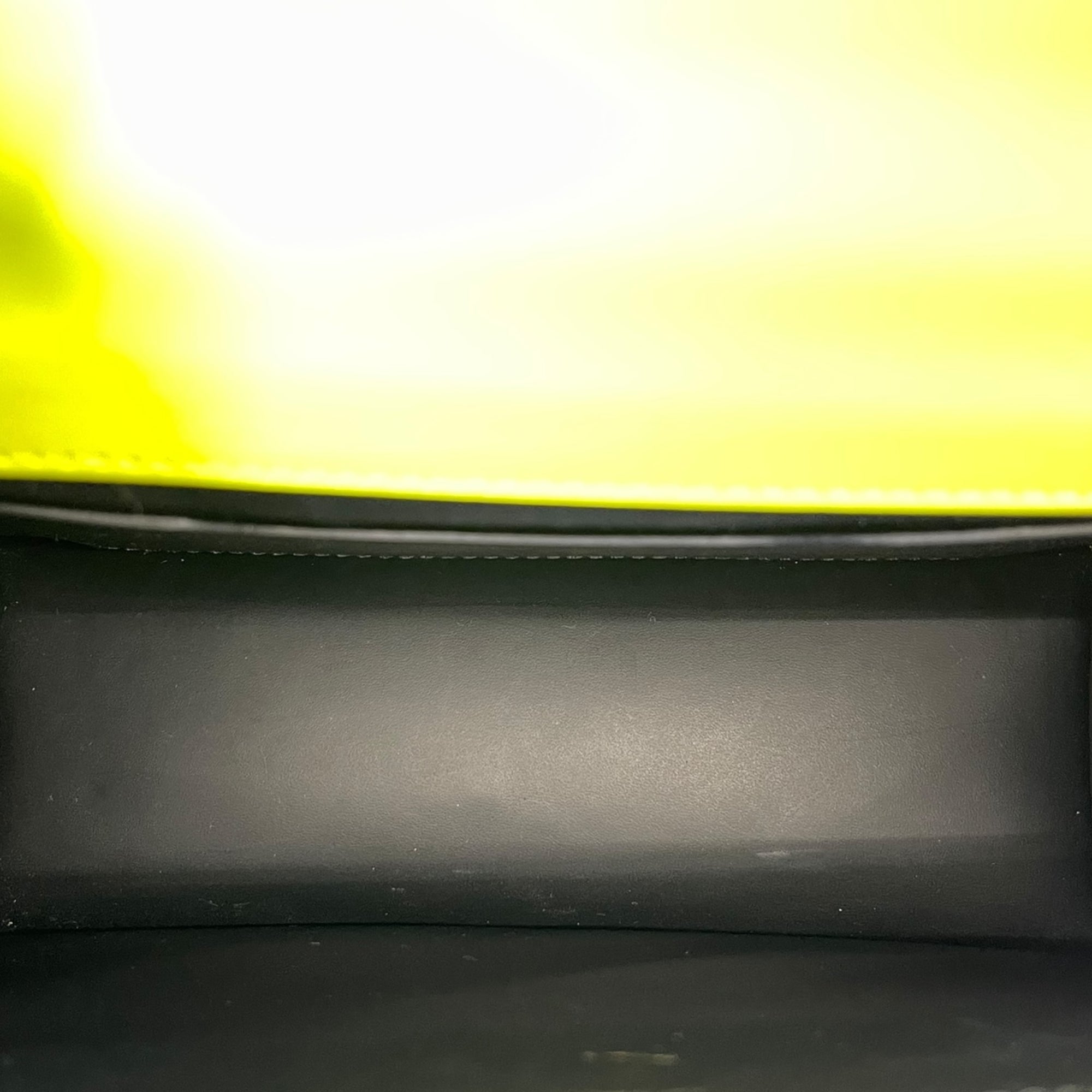 Off-White Jitney Top Handle Bag Neon Green Leather