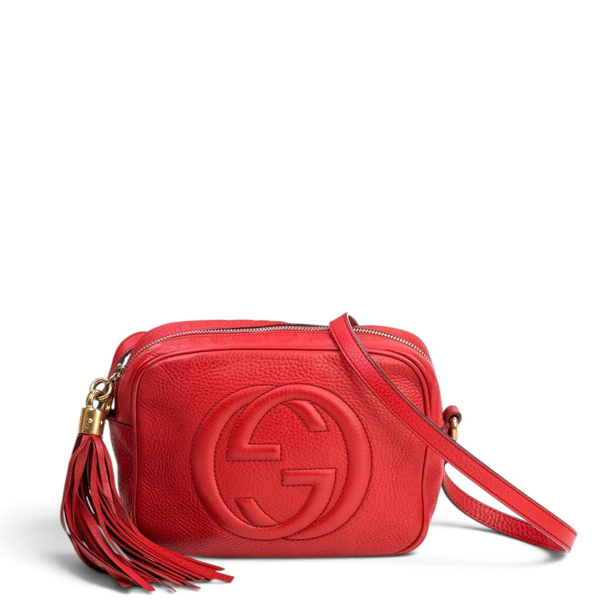 Gucci Soho Disco Small Red leather Crossbody Bag