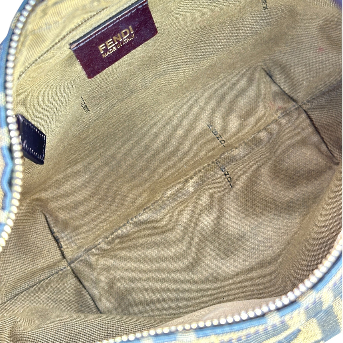 Fendi Zucca Chef Medium Canvas Chained Hobo Shoulder Bag