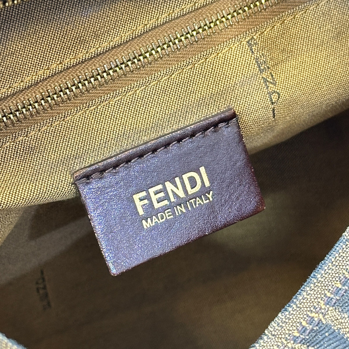 Fendi Zucca Chef Medium Canvas Chained Hobo Shoulder Bag