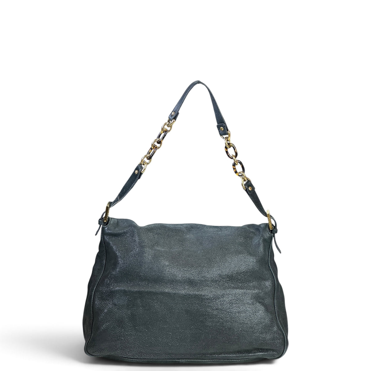 Fendi Zucca FF Mama Black Leather Handbag