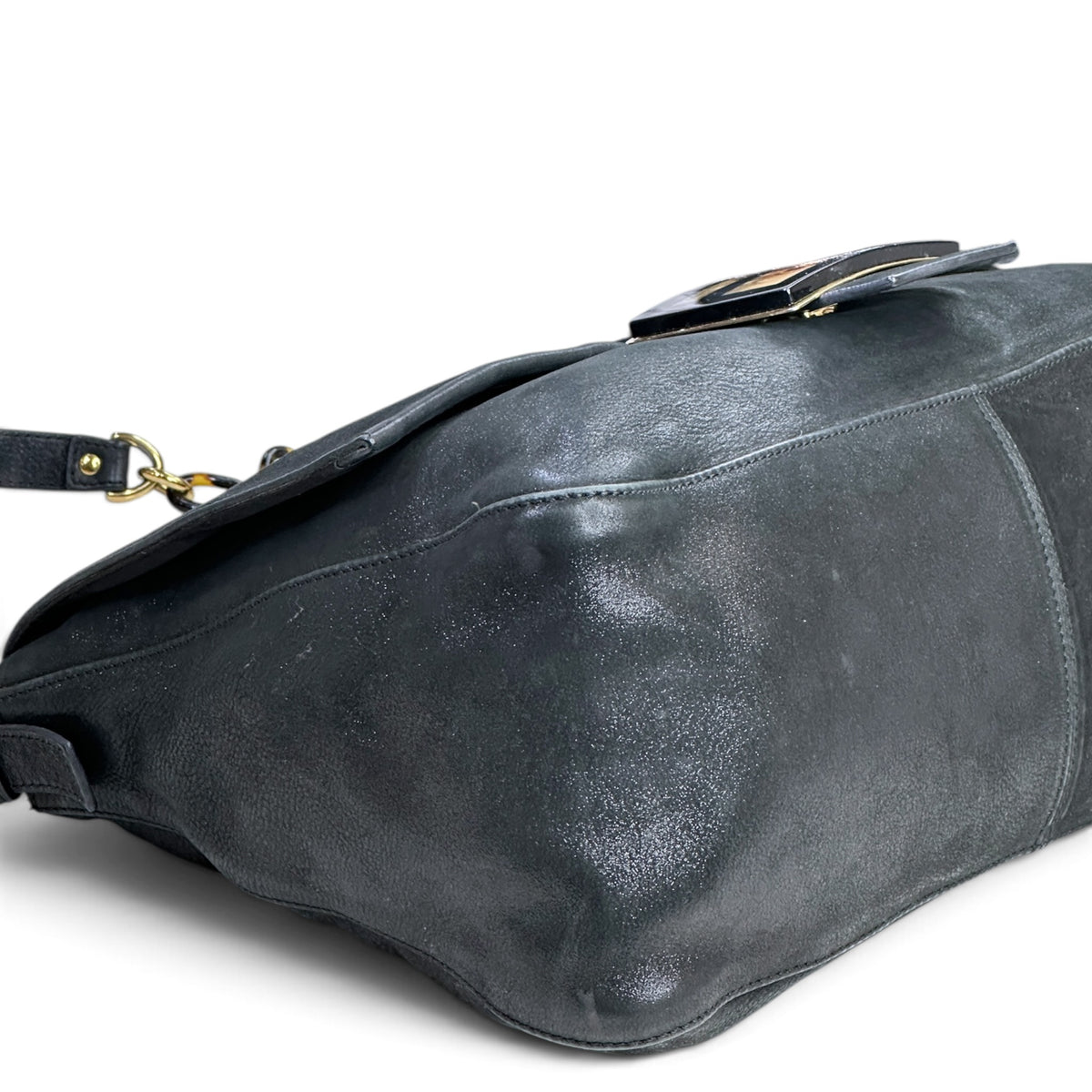 Fendi Zucca FF Mama Black Leather Handbag