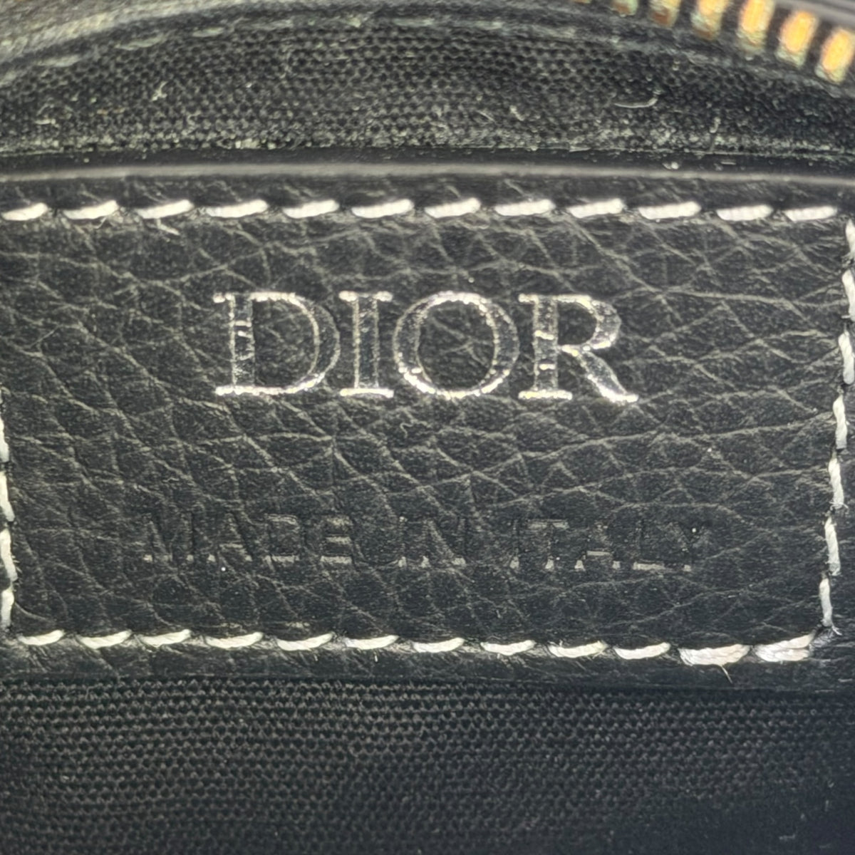 Dior  micro  black calf skin saddle bag