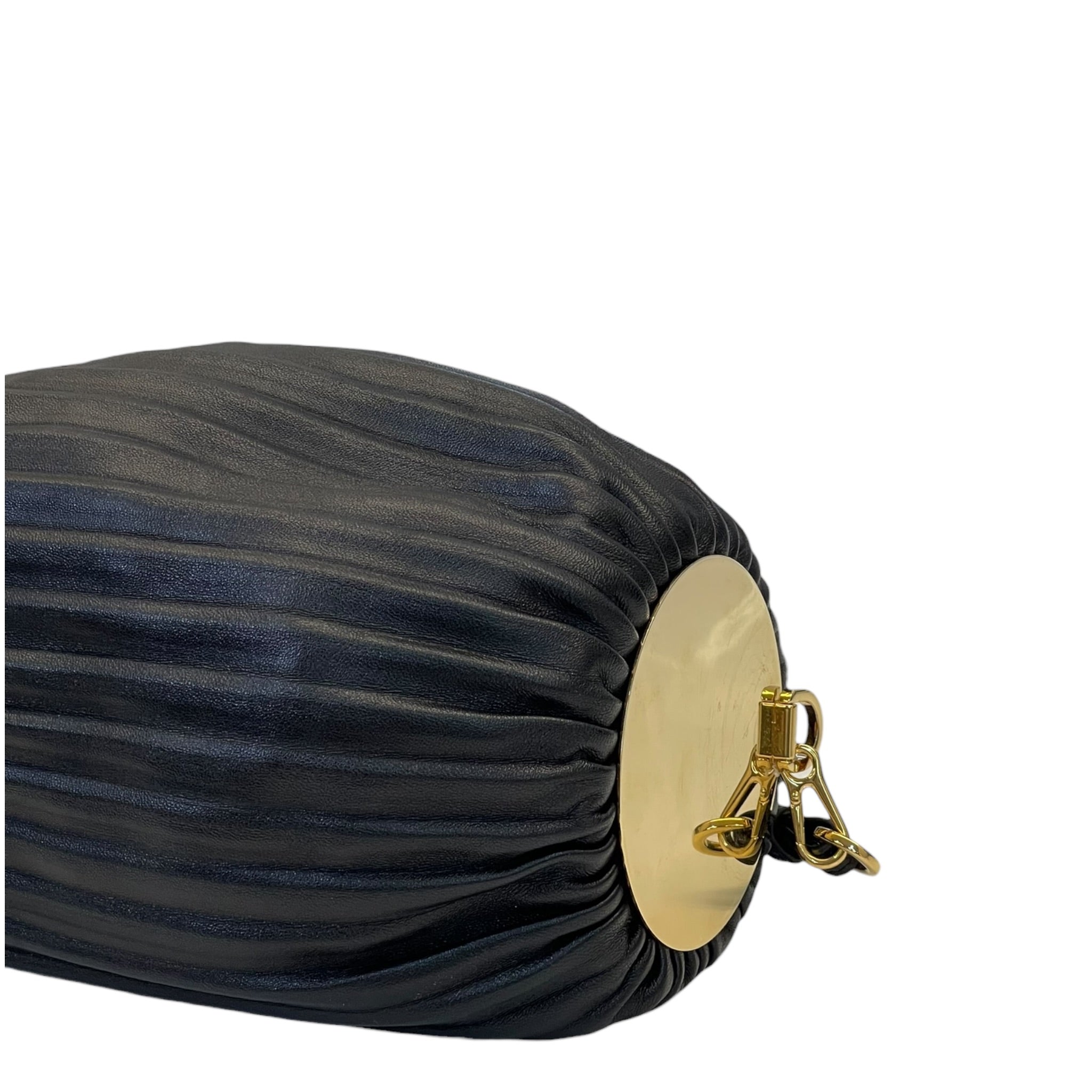 Loewe Bracelet Pouch Black Pleated Nappa Lambskin