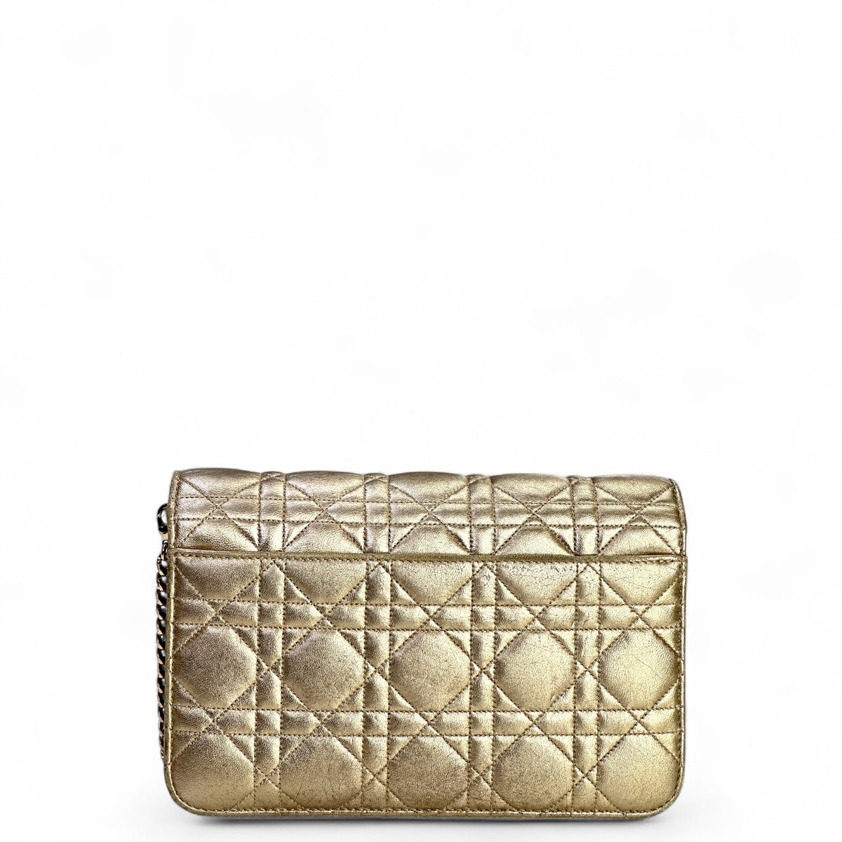 Miss Dior Metallic Golden Leather Promenade Pouch Crossbody Bag