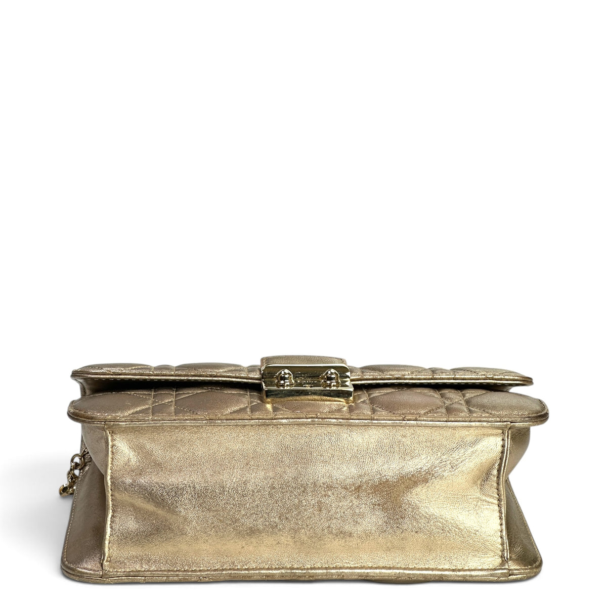 Miss Dior Metallic Golden Leather Promenade Pouch Crossbody Bag