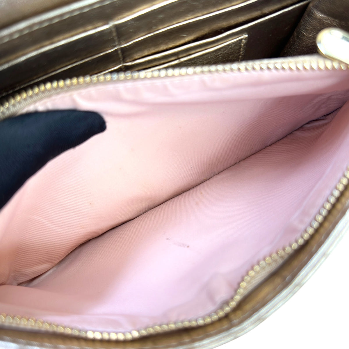Miss Dior Metallic Golden Leather Promenade Pouch Crossbody Bag