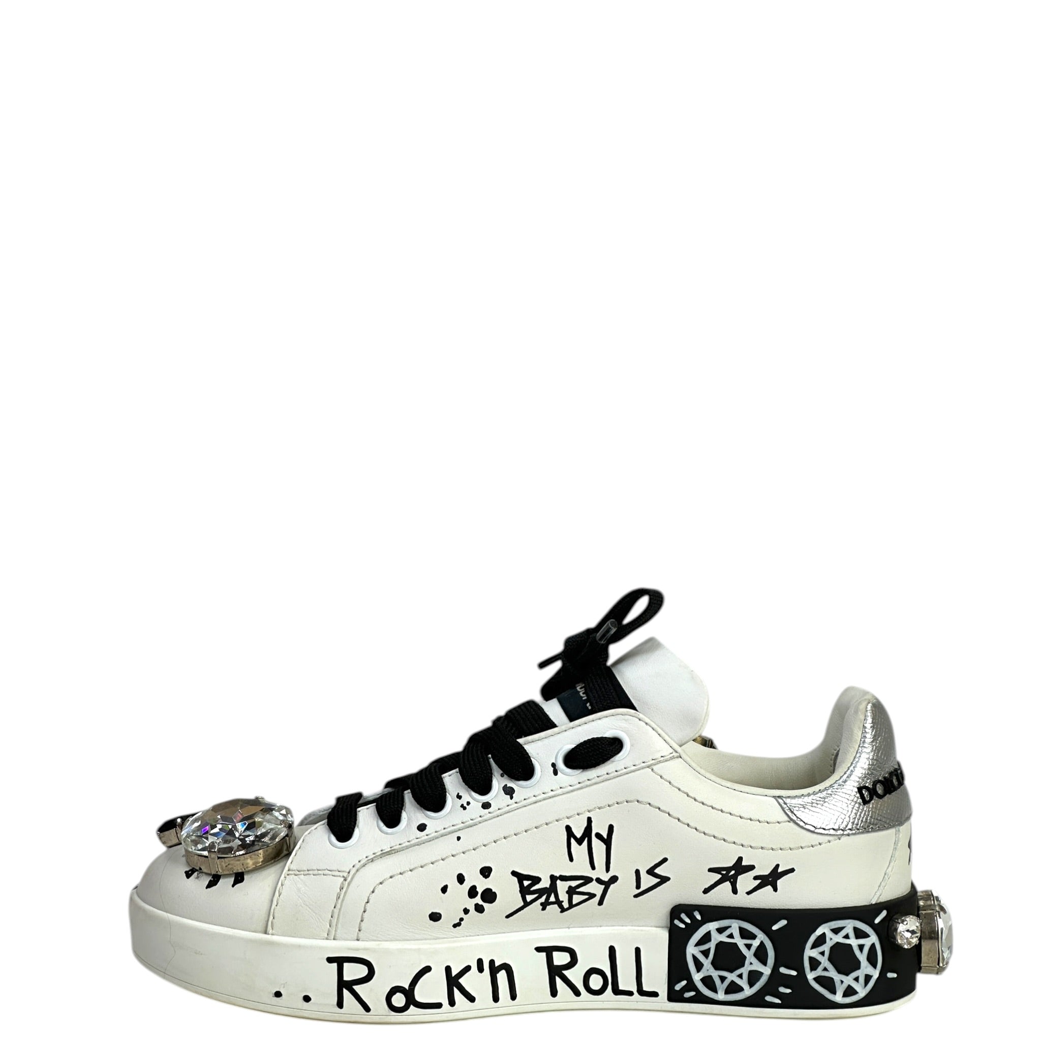 Dolce & Gabbana Portofino Sneakers White Leather Size 36.5