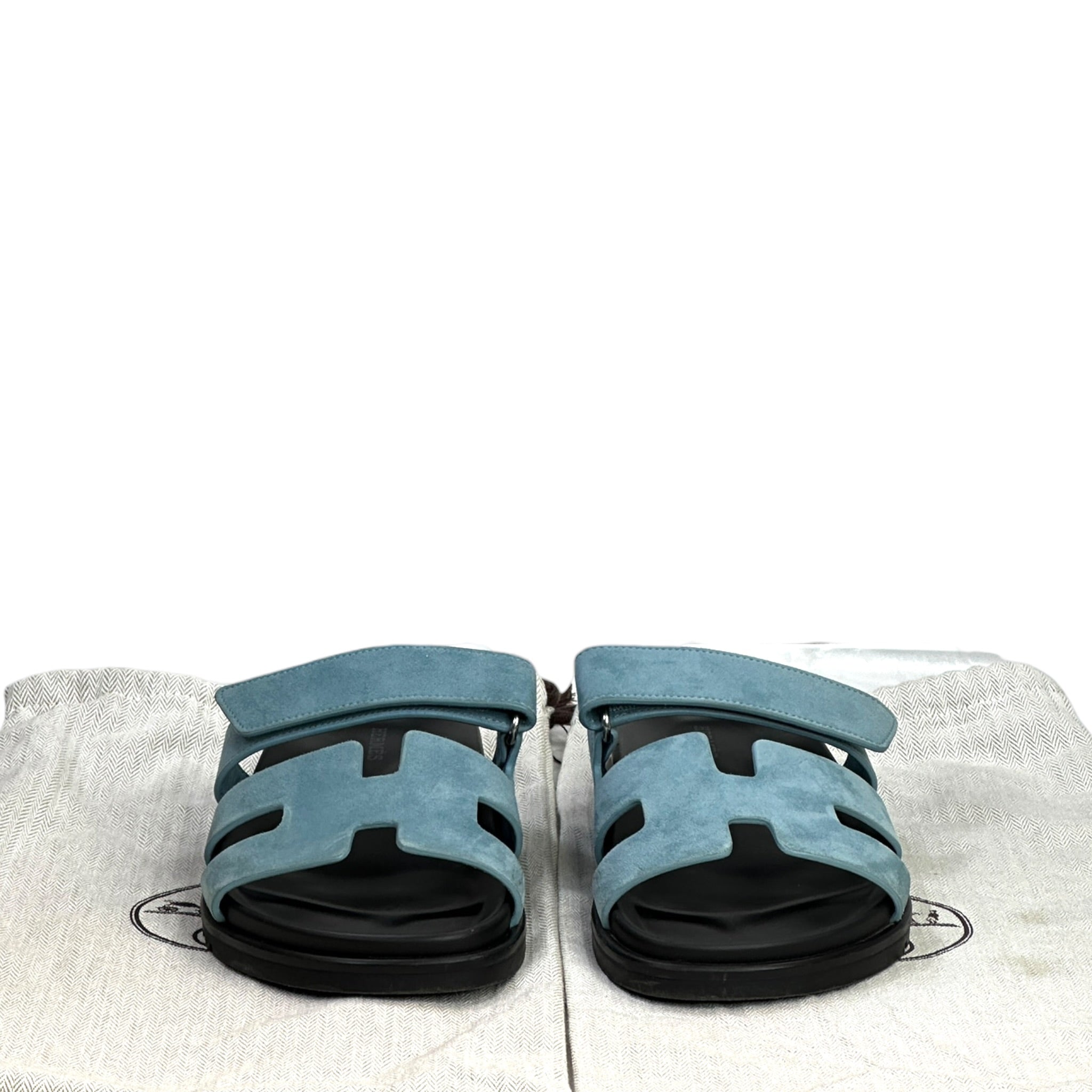 Hermès Chypre Sandals Size EU 36.5 (Bleu Jean)