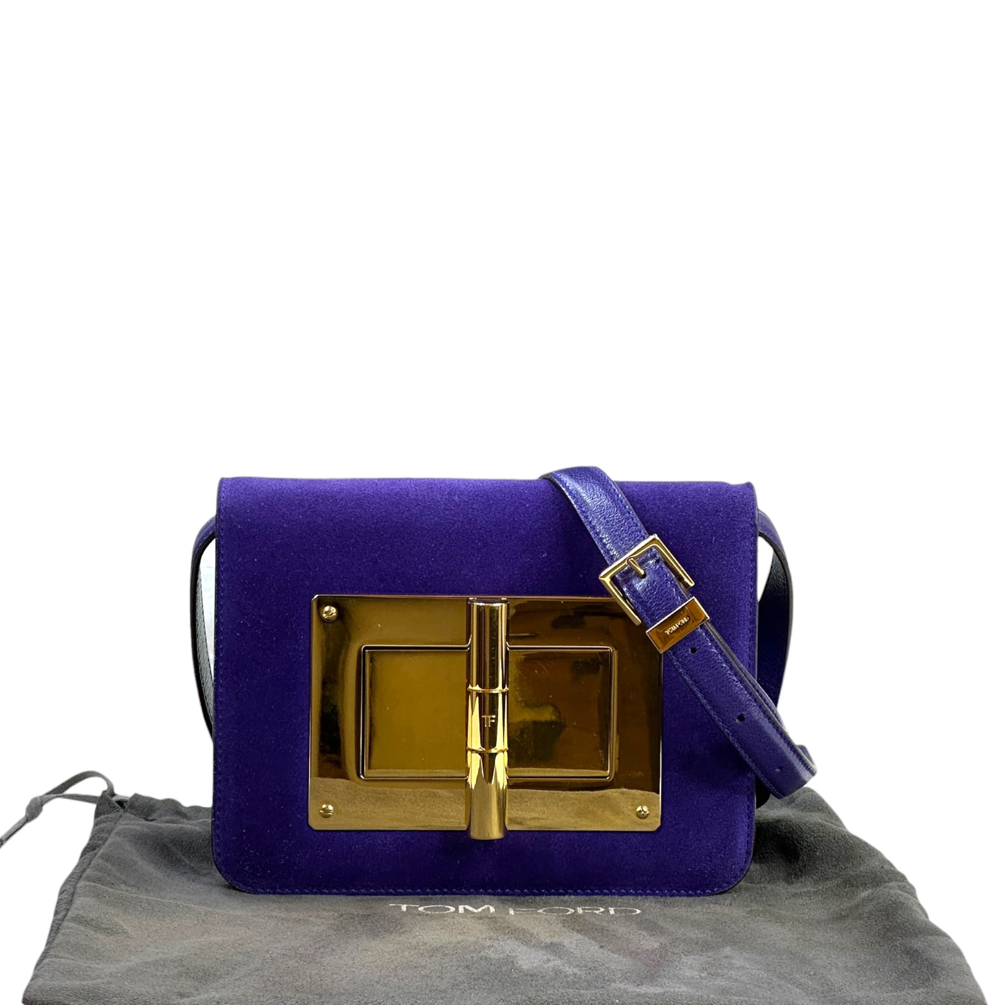 Tom Ford Natalia Crossbody Bag Small Purple Suede