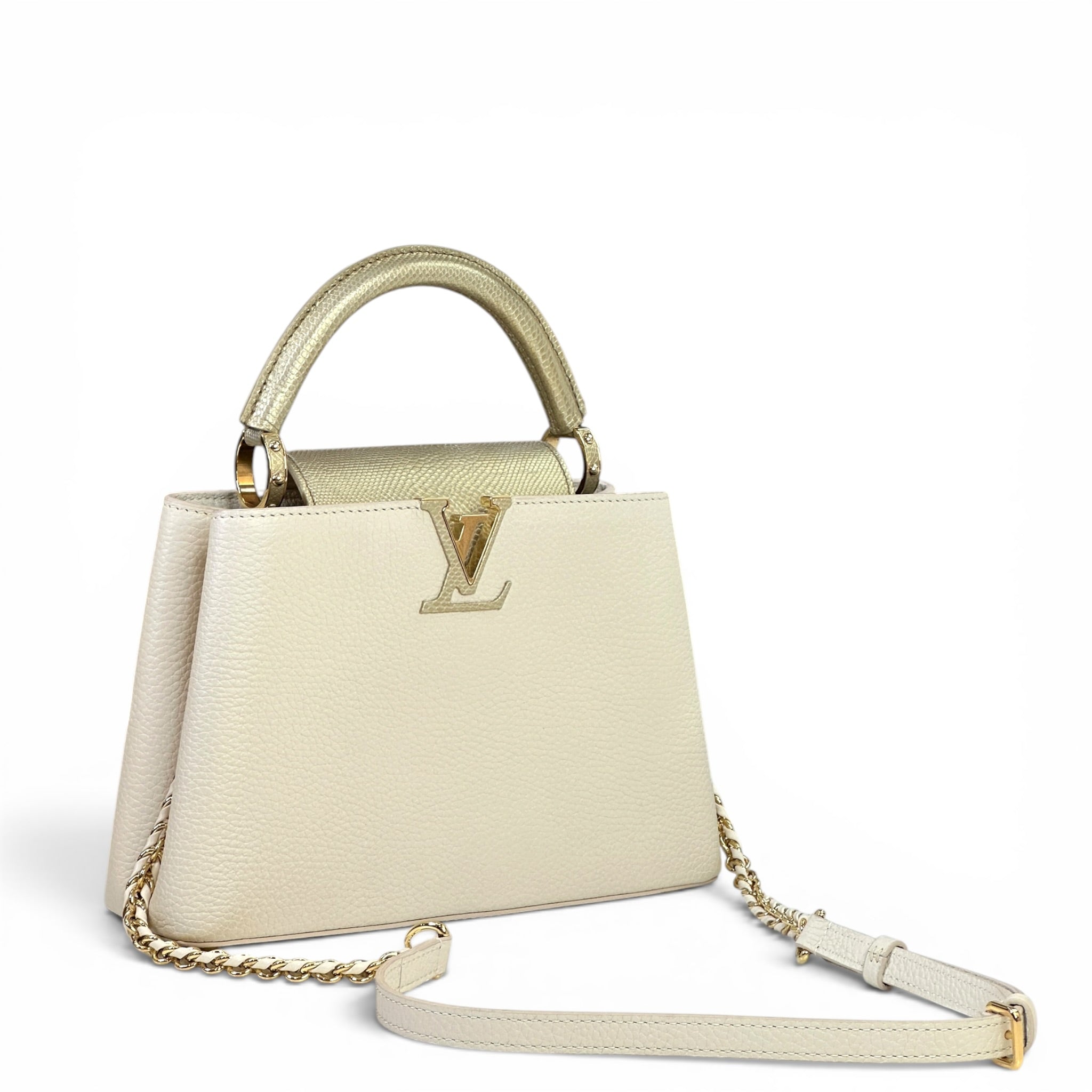 Louis Vuitton Capucines BB cream gold Taurillon leather bag