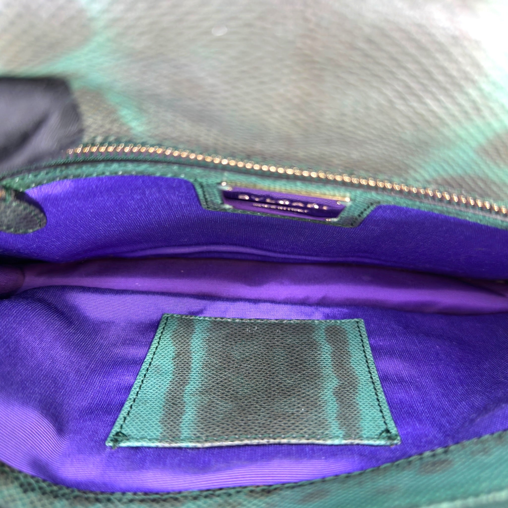 Bvlgari Serpenti Forever Shoulder Bag Green Karung Skin