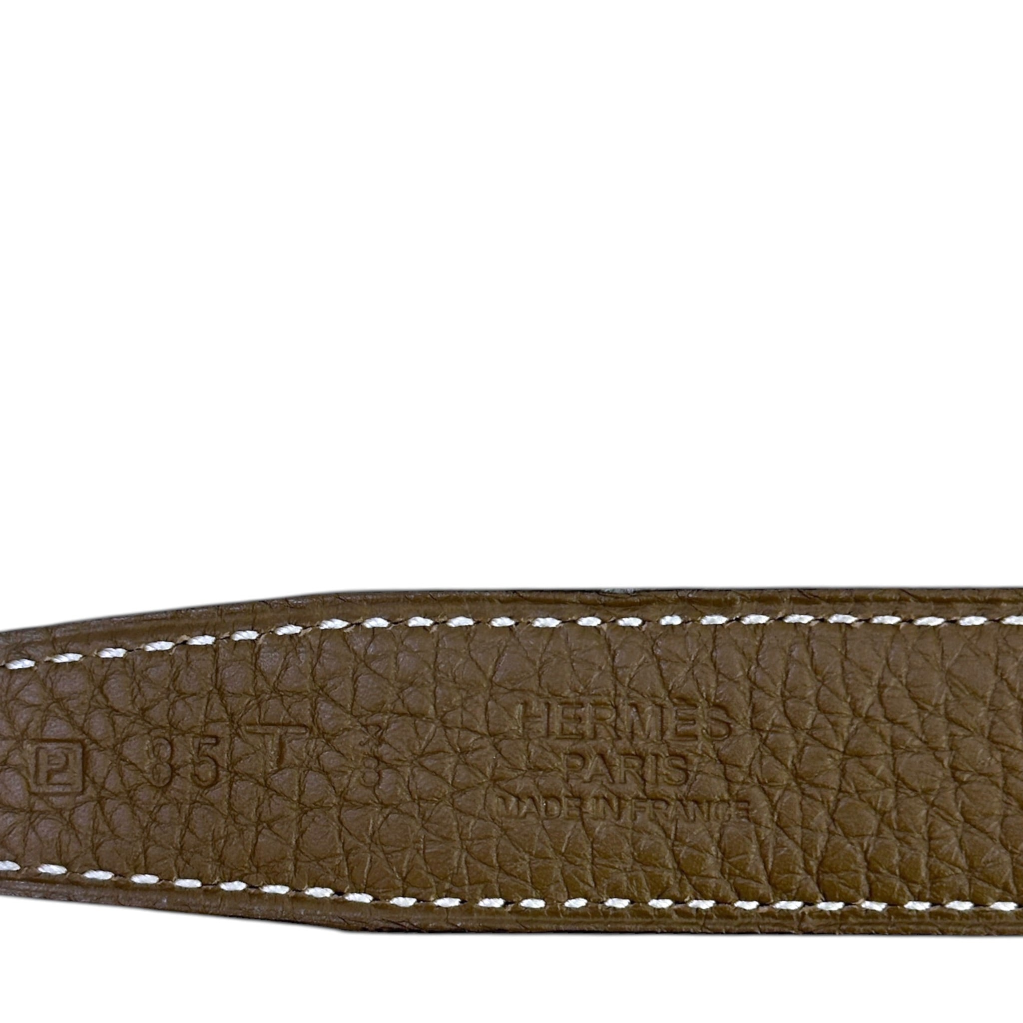 Hermès Mini Constance Buckle Reversible Belt Etain Black PHW