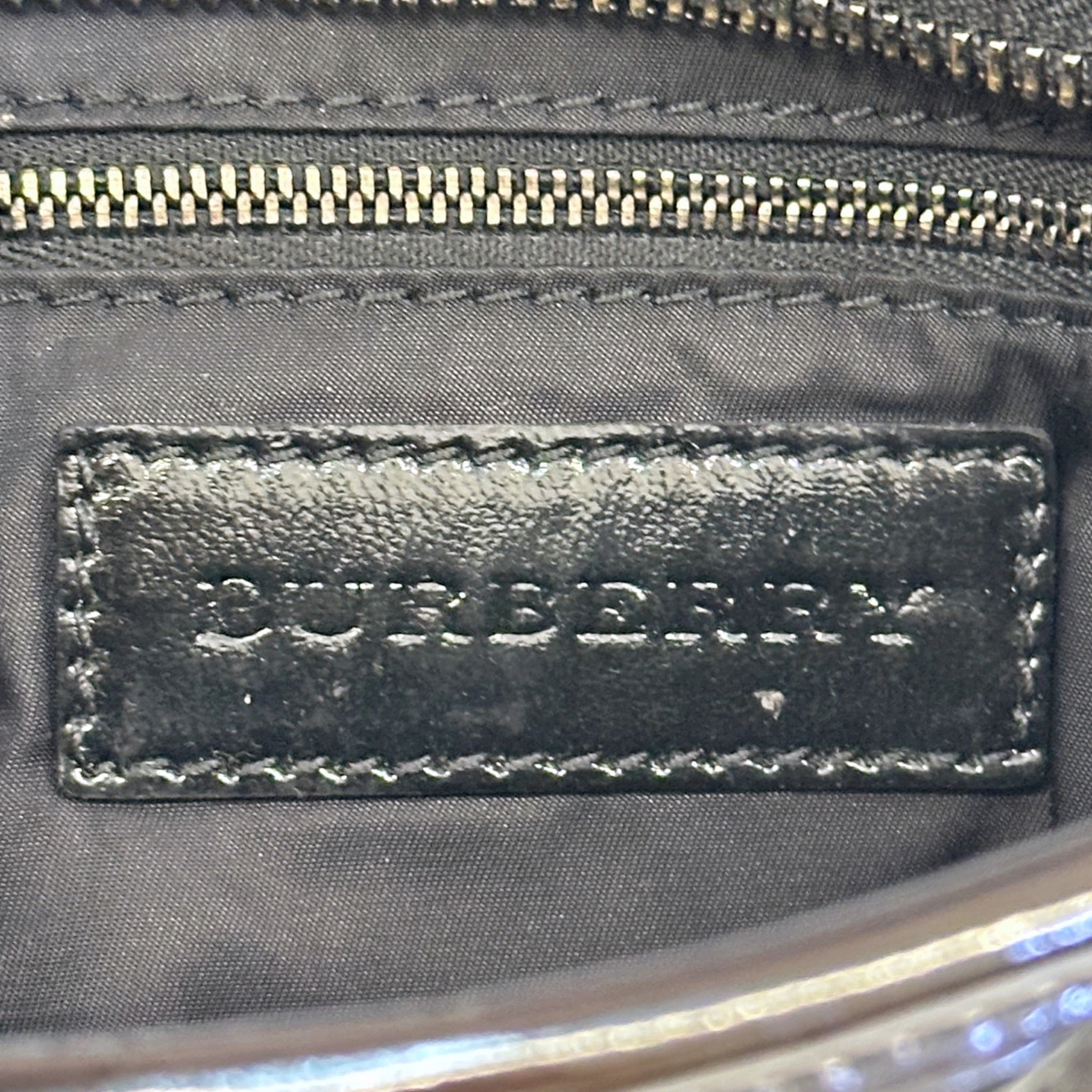 Burberry supernova check hobo bag black quilted patent leather