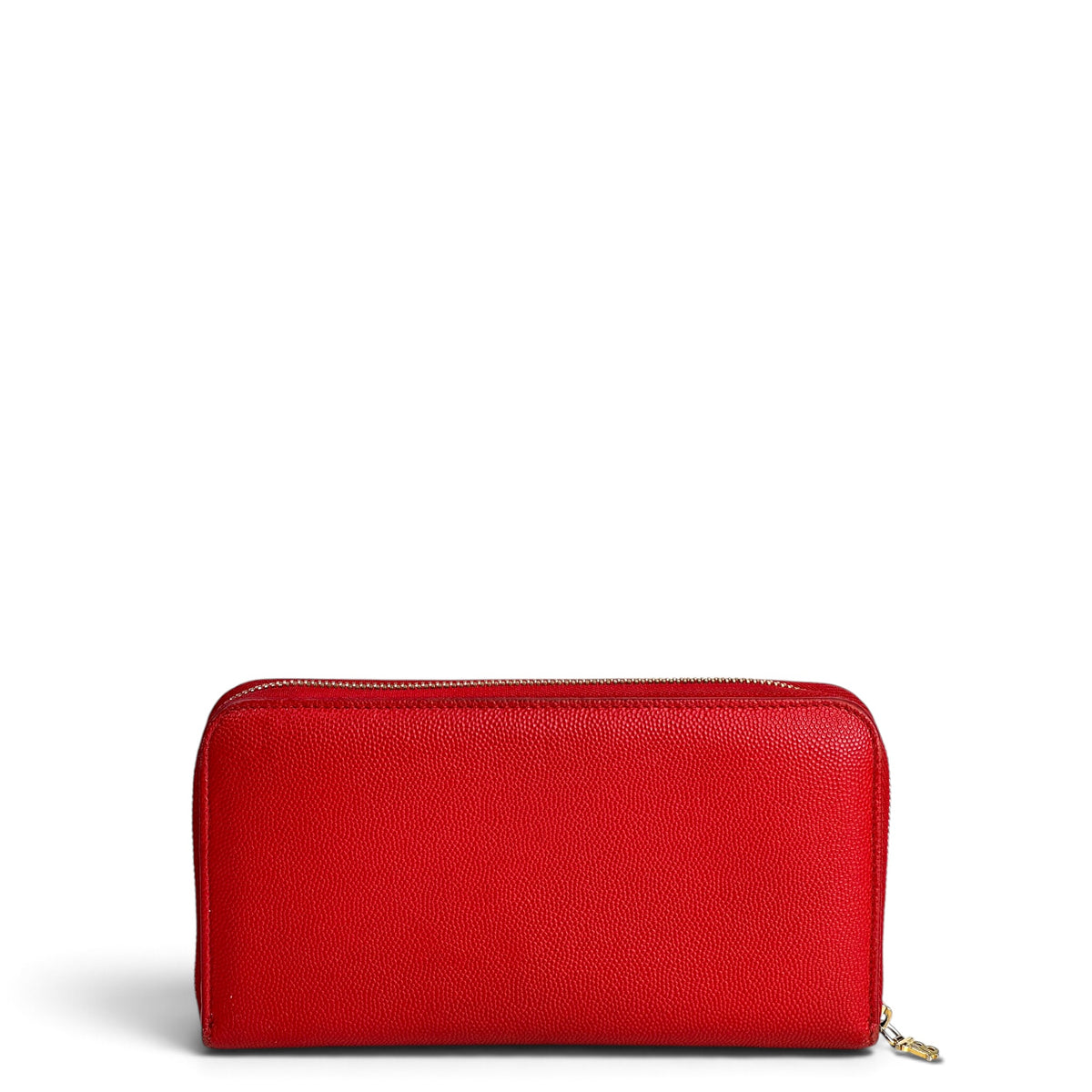 Burberry Red Leather Zip Around Long Wallet