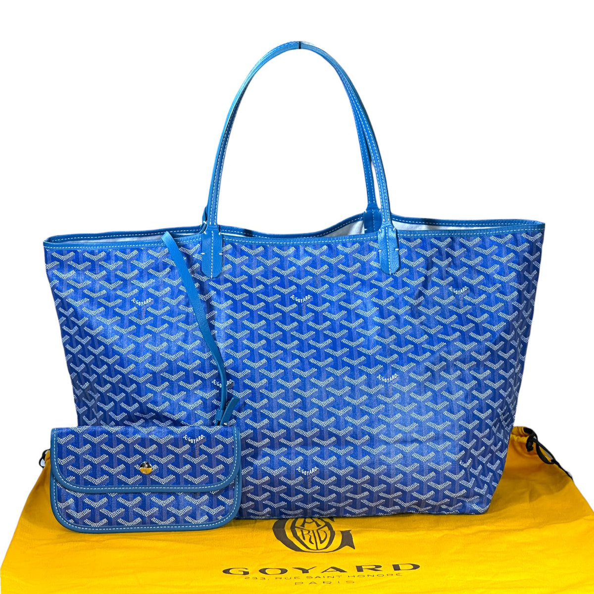 Goyard St Louis PM  blue  Goyardine Tote Bag