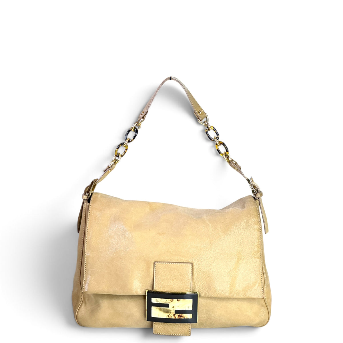 Fendi Mamma Beige Leather Baguette