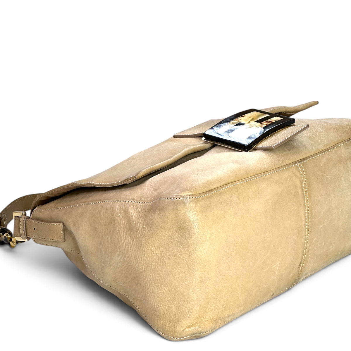 Fendi Mamma Beige Leather Baguette