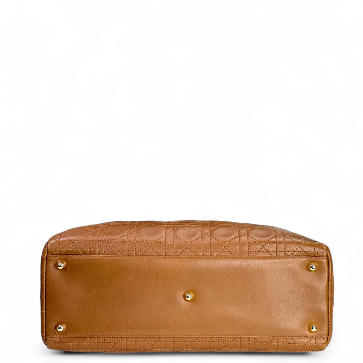 Christian Dior Lady Dior Large Brown Leather Handbag With Strap