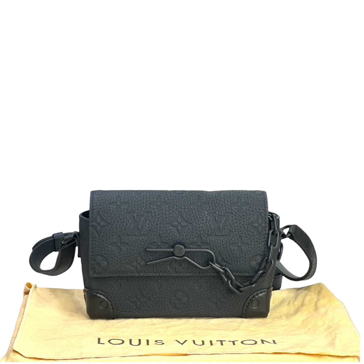 Louis Vuitton Steamer Black Taurillon Leather Crossbody Bag