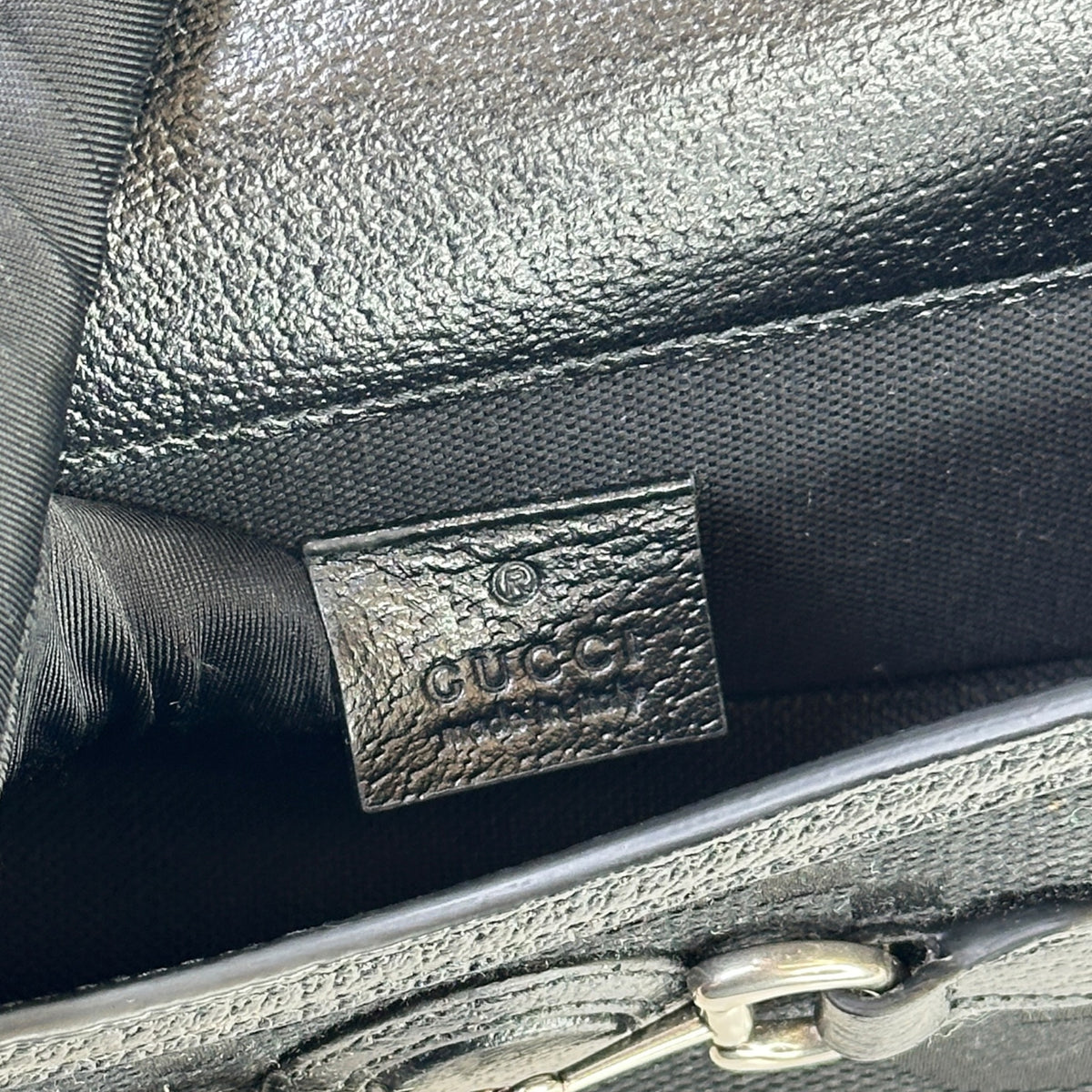 Gucci Horsebit 1955 Jumbo GG Black Canvas Leather Crossbody Bag