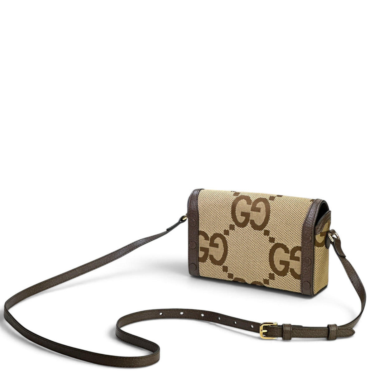 Gucci Horsebit 1955 Jumbo GG Mini Beige Canvas Bag