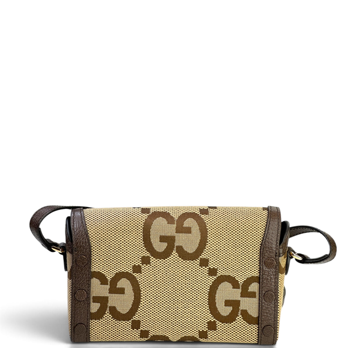 Gucci Horsebit 1955 Jumbo GG Mini Beige Canvas Bag