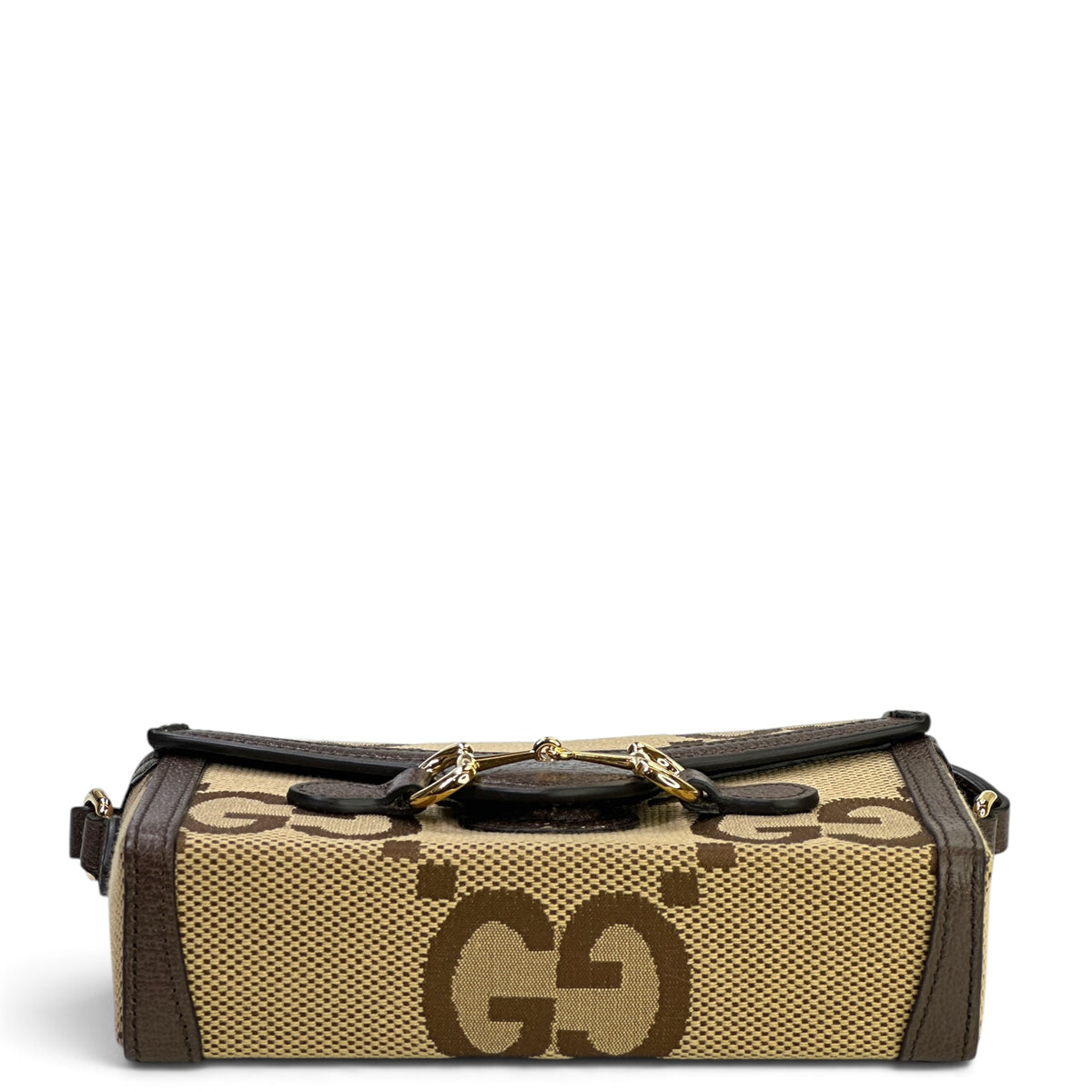 Gucci Horsebit 1955 Jumbo GG Mini Beige Canvas Bag