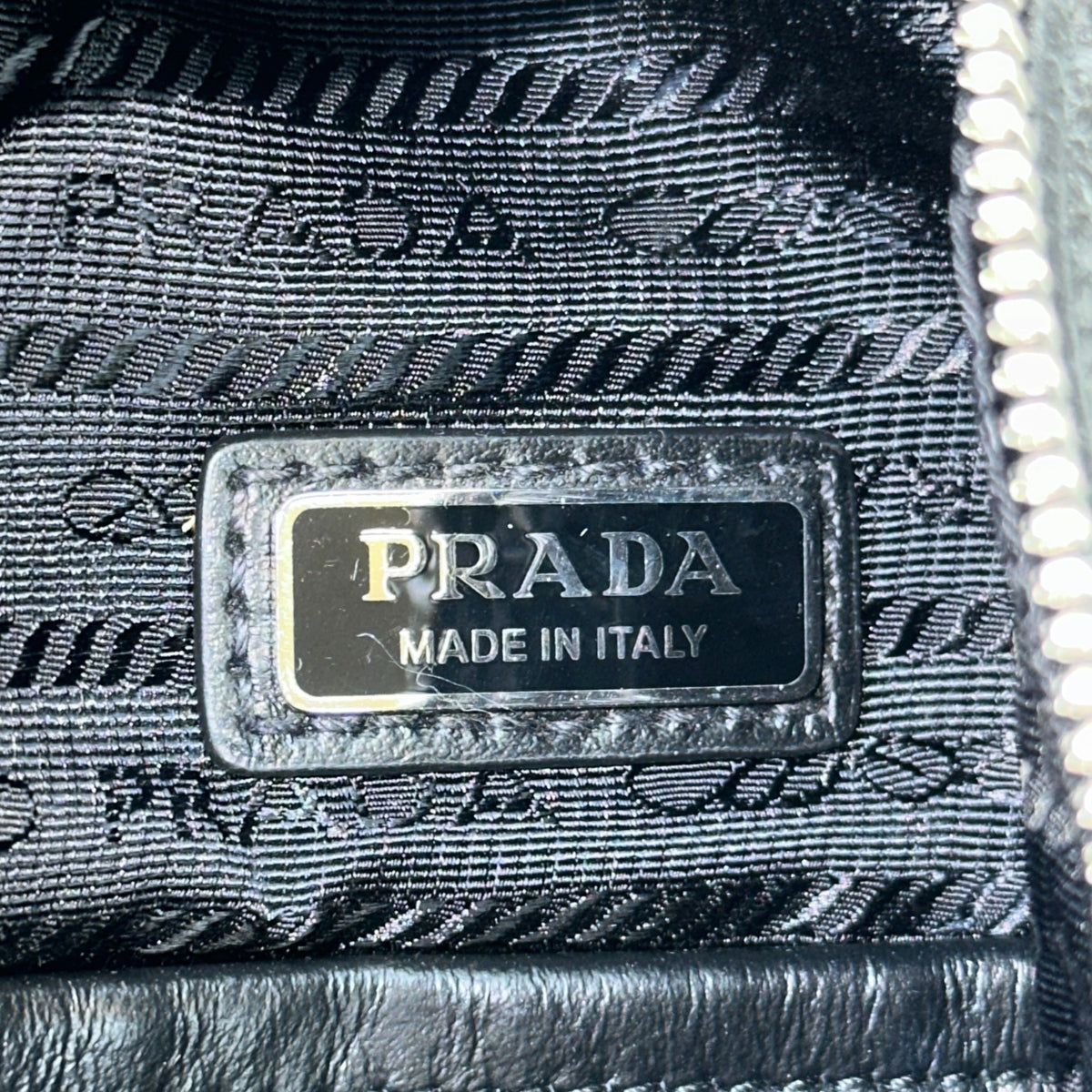 Prada Triangle Black Leather Cross Body Bag