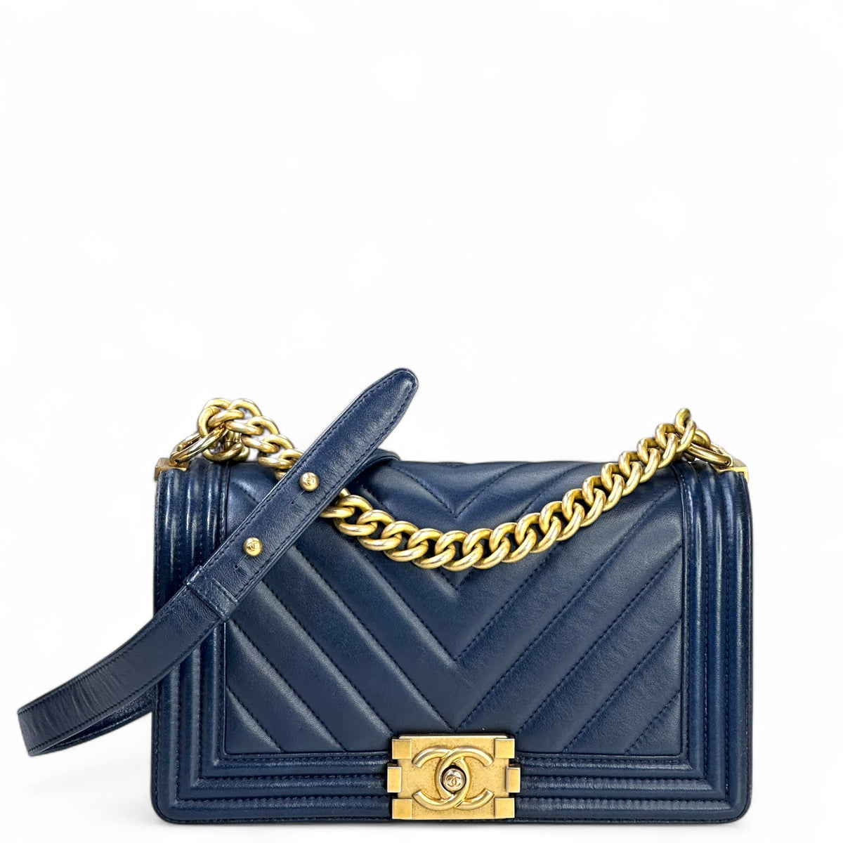 Chanel Boy Flap Navy Quilted Leather Shoulder Bag